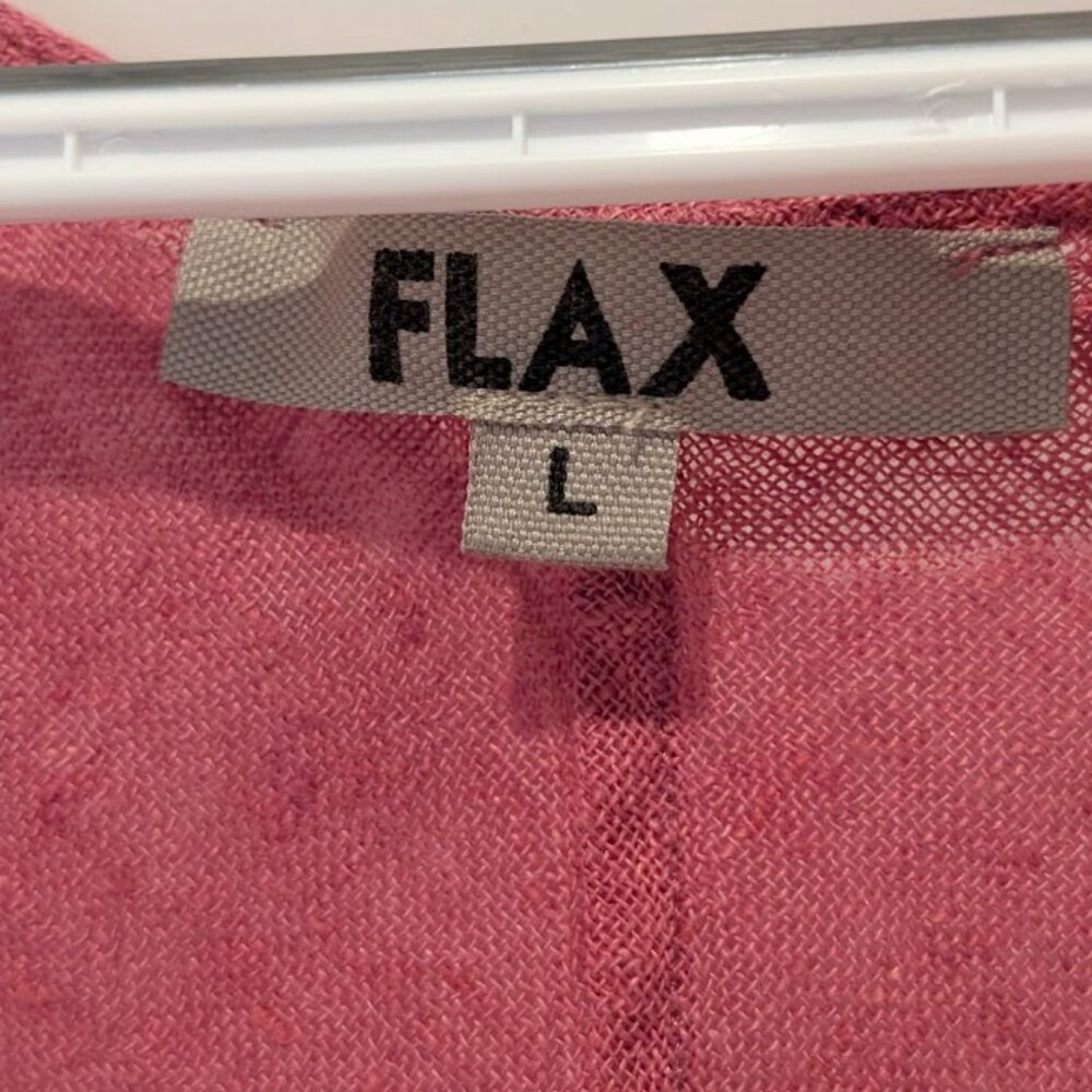 (L) Flax Linen Tunic Raspberry Pink - Picture 2 of 9